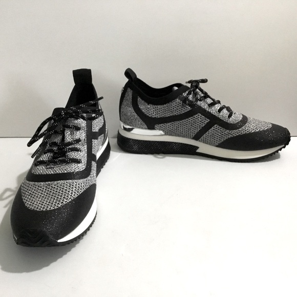 NWOT La Strada silver glitter sneakers runners - Picture 3 of 13